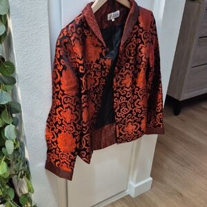 Elegant Red and Black Women's Jacket